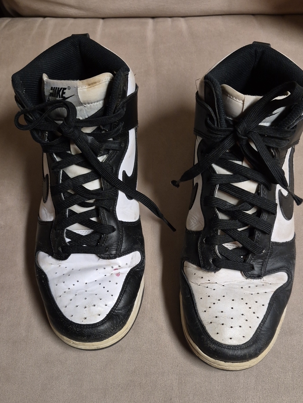 Nike Boy's High-Top Sneakers in Black and White